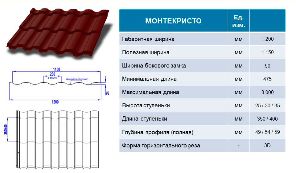 Металлочерепица МП Монтекристо