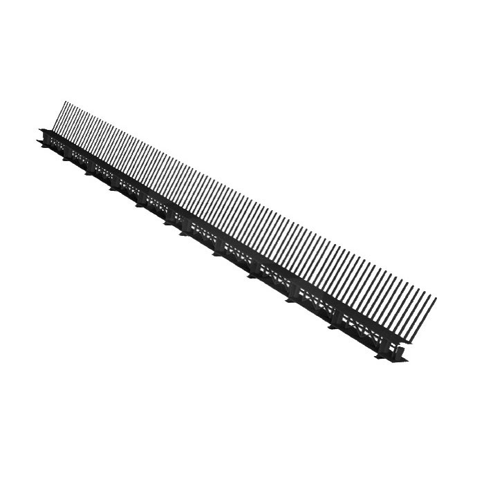 Аэроэлемент свеса Venti 1 м с вентиляционной решеткой черный