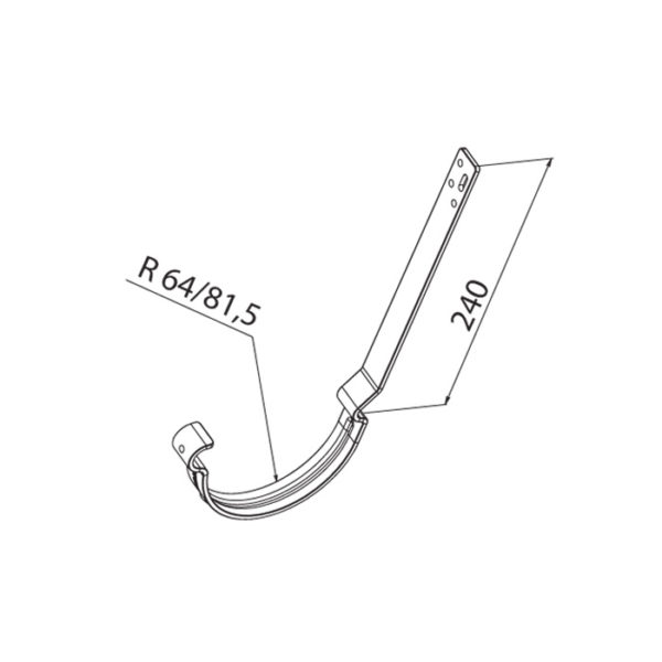 Grand Line крюк желоба длинный полоса Ø125/90 мм