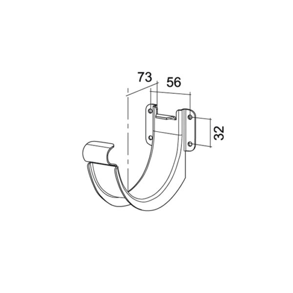 Grand Line крюк желоба короткий Ø125/90 мм