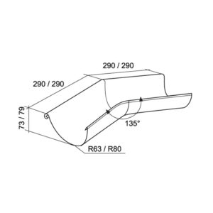Grand Line угол желоба внешний 135 градусов Ø125/90 мм