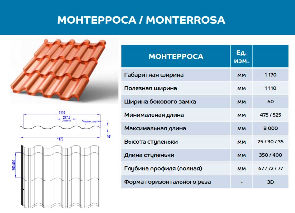 Металлочерепица МП Монтерроса