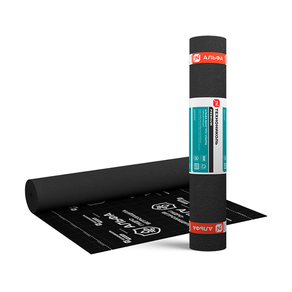 АЛЬФА ВЕНТ ТПУ УЛЬТРА Гидро-ветрозащитная диффузионная мембрана