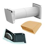 Vilpe WIVE 100 улучшенный приточный клапан с термостатом и бежевым ветрозащитным козырьком