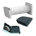 Vilpe WIVE 100 улучшенный приточный клапан с термостатом и серым ветрозащитным козырьком